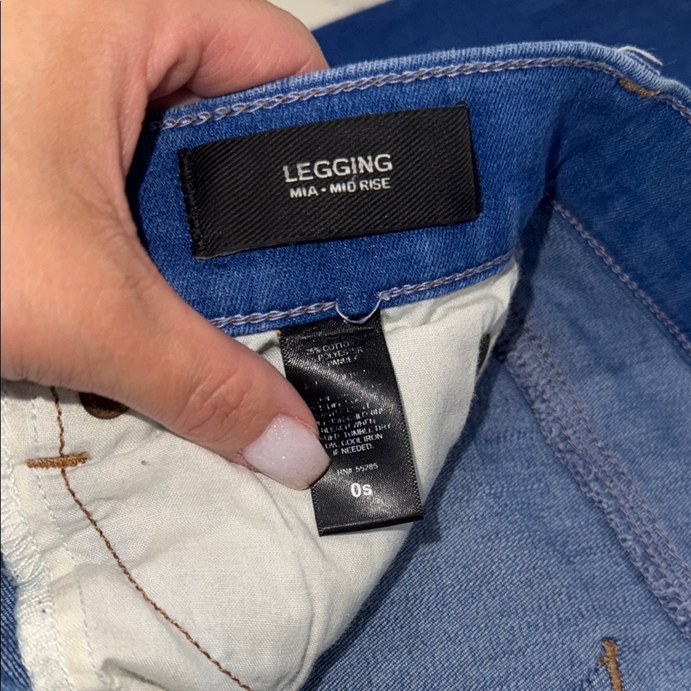 Express Blue Leggings Mia Mid Rise - Picture 3 of 4